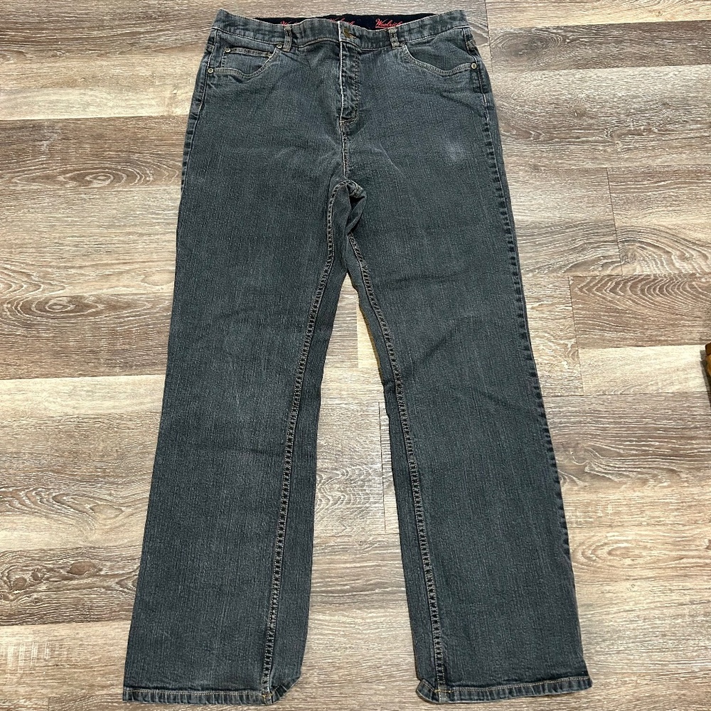 Woolrich Women’s Elastic Waistband Black Washed Jeans Size 16 Cotton Stretch